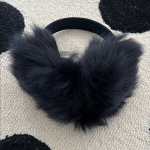 NWOT J. Crew Navy Shearling Earmuffs